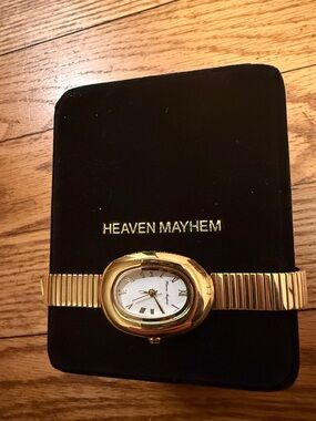 Heaven Mayhem Gold-Tone Oval Face Watch